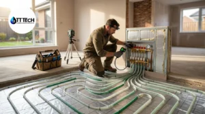 Underfloor heating Sheffield installation with UFH pipes and insulation in a modern home